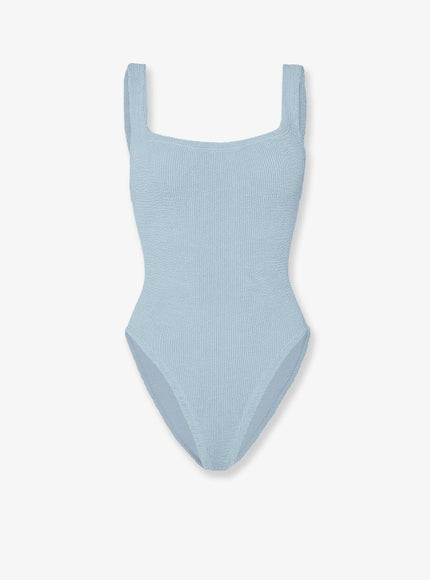 Hunza G Crinkle Fabric One-Piece Swimsuit Uni Metalliciceblue