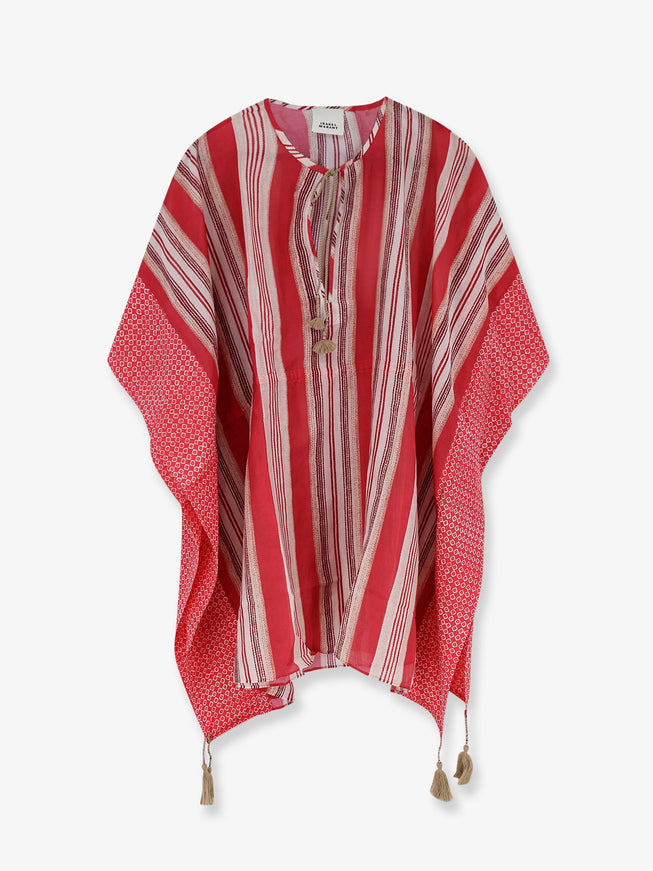 Isabel Marant Loreliz Cotton And Silk Beach Robe Dress Uni Red