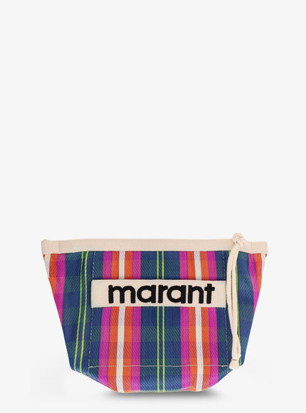 Isabel Marant Powden Nylon Clutch With Striped Pattern Uni Navy Orange