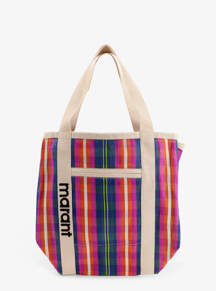Isabel Marant Darwen Nylon Shoulder Bag With Striped Pattern Uni Navy Orange