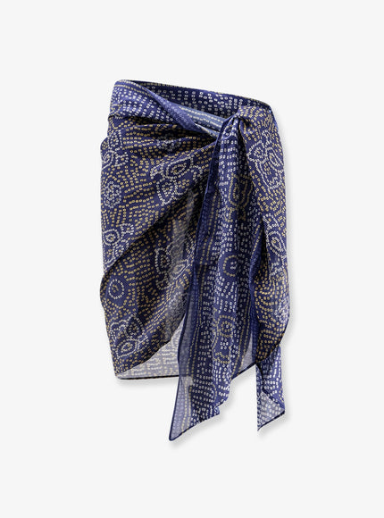 Isabel Marant Lucilia Cotton And Silk Blend Pareo Scarf Uni Blue