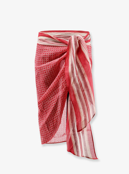 Isabel Marant Lucilia Cotton And Silk Blend Pareo Scarf Uni Red
