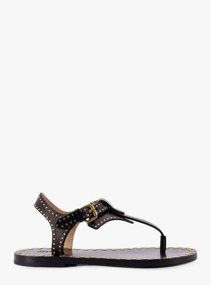 Isabel Marant Joonya Flat Leather Sandals Black