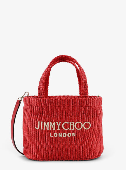 Jimmy Choo Raffia Crossbody Bag With Embroidered Logo On The Front Uni Rubyredlightgold