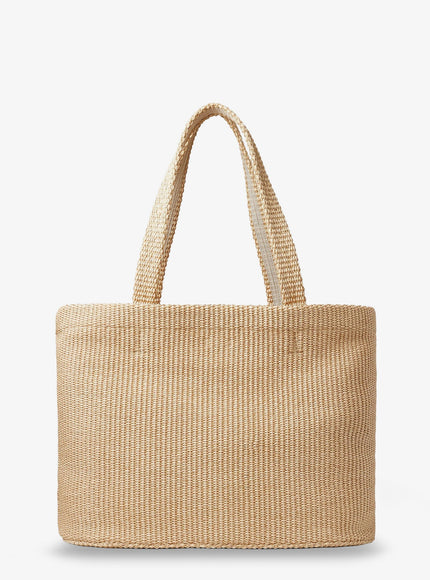 Jimmy Choo Raffia Shopping Bag With Lettering Logo On The Front