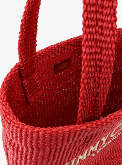 Jimmy Choo Raffia Shopping Bag With Lettering Logo On The Front