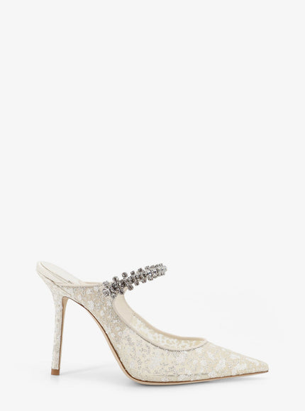 Jimmy Choo Embroidered Tulle Décolleté Silverwhite