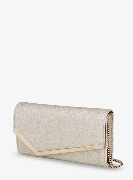 Jimmy Choo Emmie Leather Clutch With All-Over Glitter
