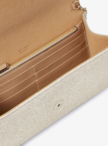 Jimmy Choo Emmie Leather Clutch With All-Over Glitter