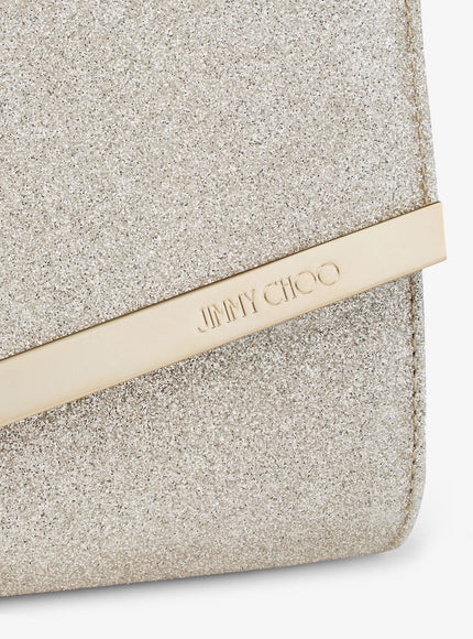Jimmy Choo Emmie Leather Clutch With All-Over Glitter