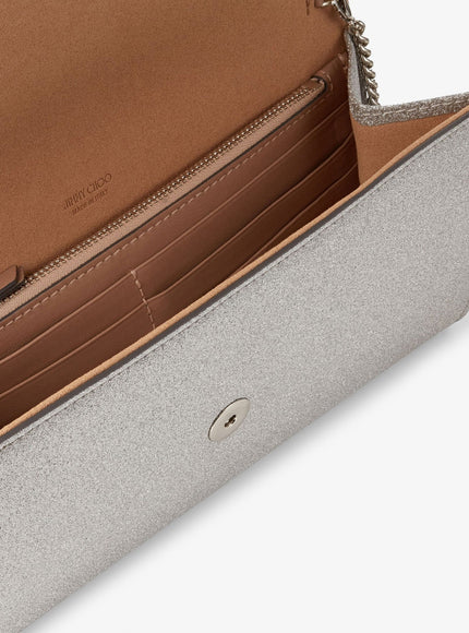 Jimmy Choo Emmie Leather Clutch With All-Over Glitter