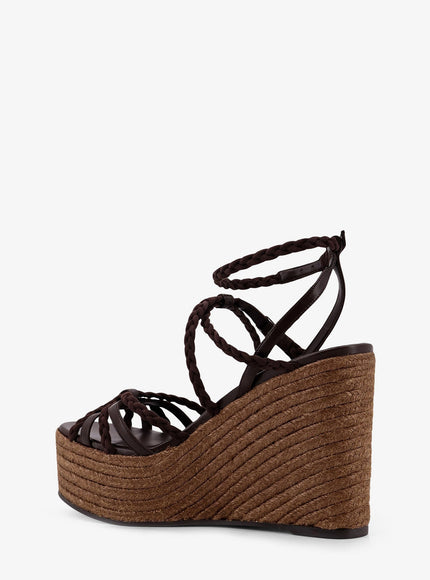 Jimmy Choo Nyra Leather And Raffia Sandals