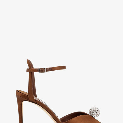 Jimmy Choo Sacora Satin Sandals With Crystal Detail Bronzecrystal