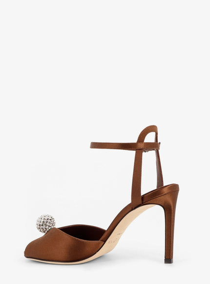 Jimmy Choo Sacora Satin Sandals With Crystal Detail