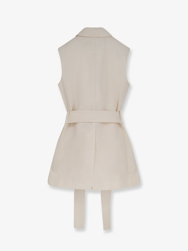 Joseph Diafa Sleeveless Cotton And Linen Blazer