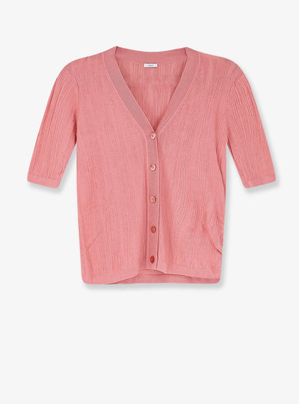 Joseph Silk And Cotton Cardigan With Crinkled Effect Blush