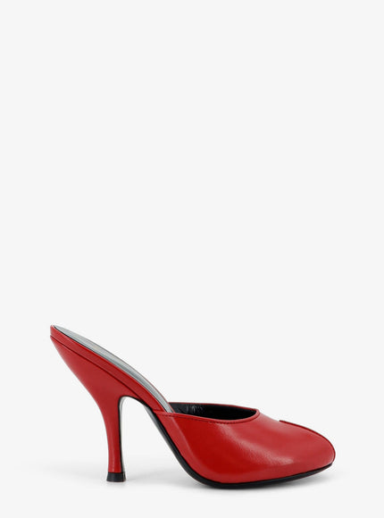 Jude Leather Date Mule Sandals Red