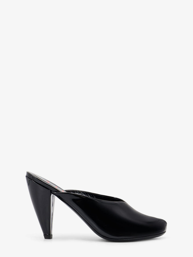 Jude Paw Mule Patent Leather Sandals Black