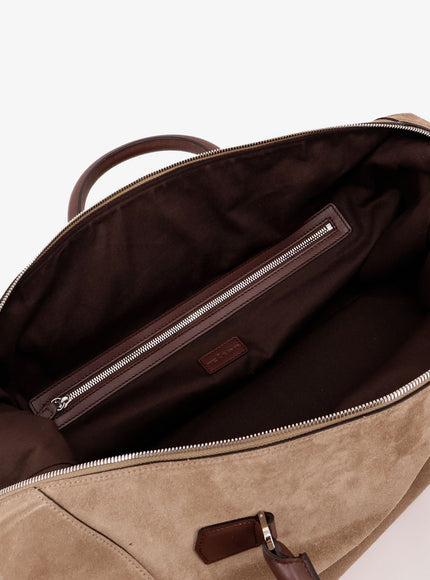 Kiton Ciro Paone Suede Weekend Travel Bag