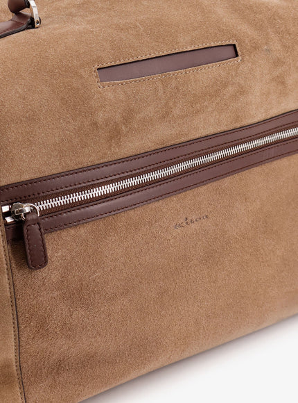 Kiton Ciro Paone Suede Weekend Travel Bag
