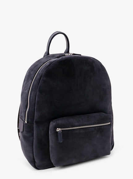 Kiton Ciro Paone Suede Backpack With Engraved Logo