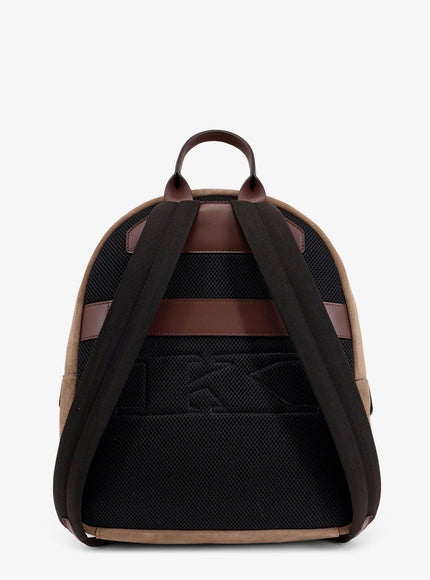 Kiton Ciro Paone Suede Backpack With Engraved Logo