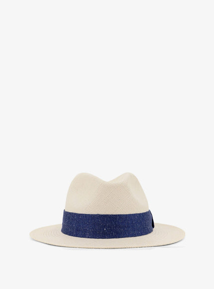Kiton Ciro Paone Panama Straw Hat Blu