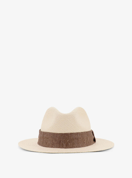 Kiton Ciro Paone Panama Straw Hat Marrone