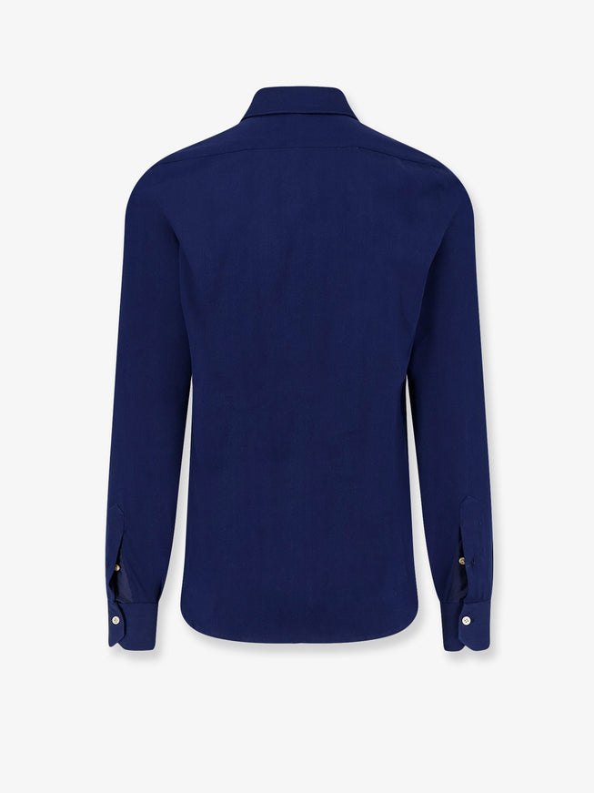 Kiton Ciro Paone Cotton Shirt With Stitched Profiles