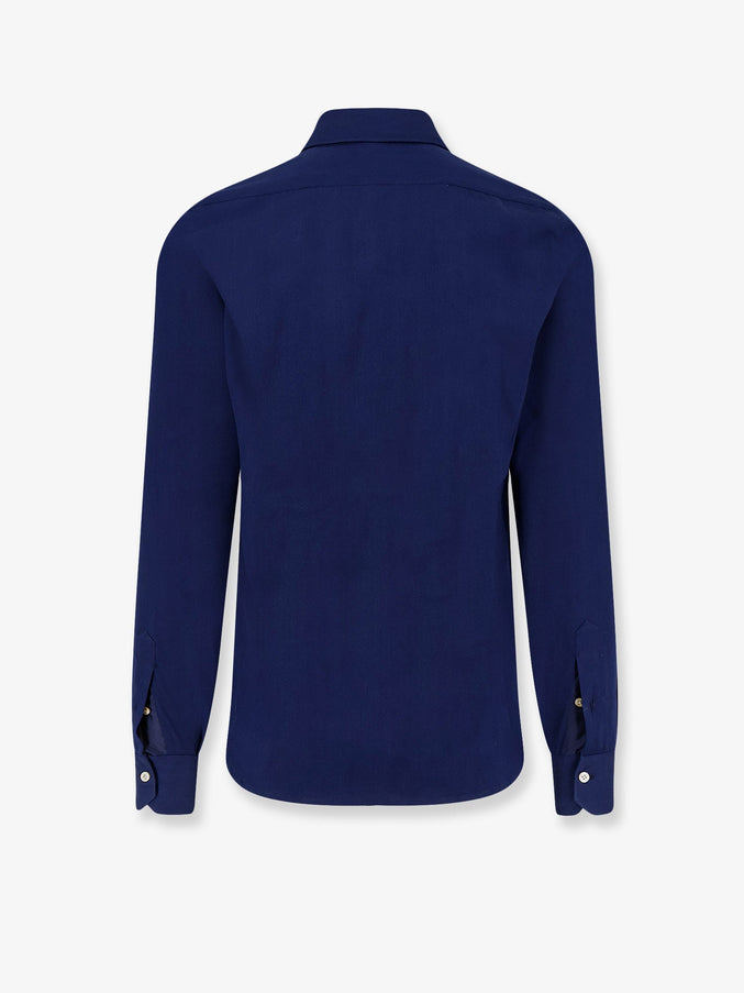 Kiton Ciro Paone Cotton Shirt With Stitched Profiles