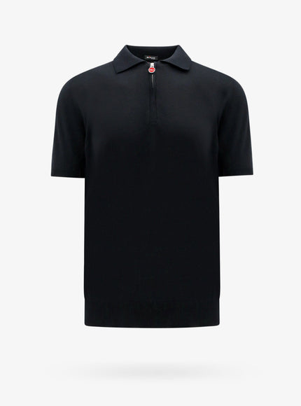 Kiton Ciro Paone Classic Zip Cotton Polo Nero