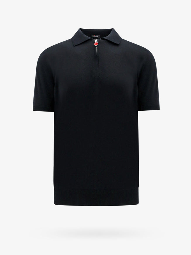 Kiton Ciro Paone Classic Zip Cotton Polo Nero