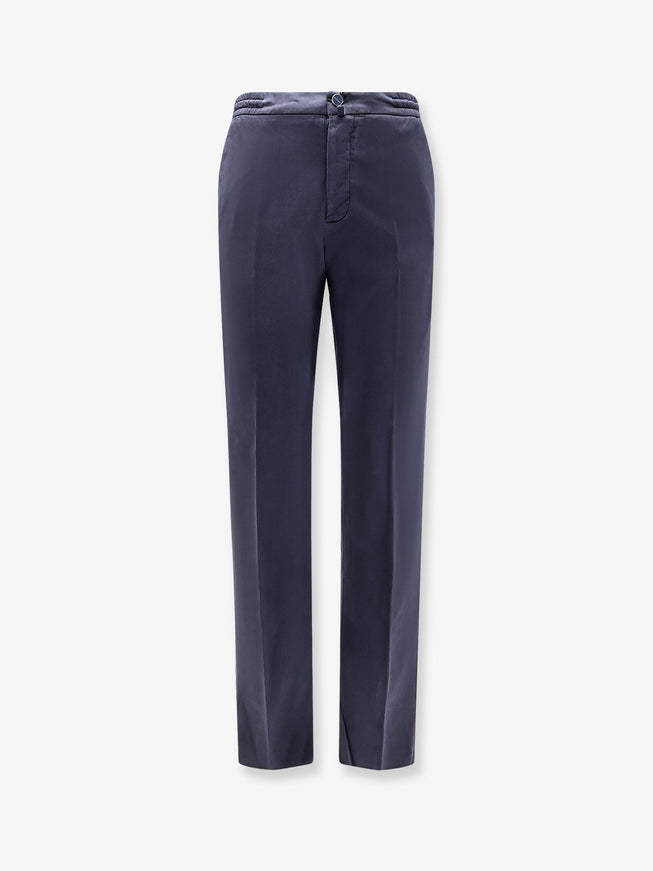 Kiton Ciro Paone Lyocell Blend Trouser Blu