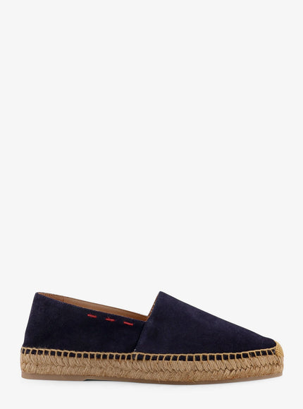 Kiton Ciro Paone Suede Espadrilles With Iconic Stitching Blu
