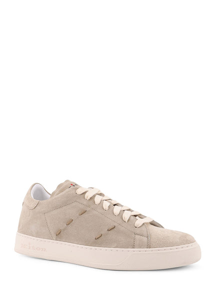 Kiton Ciro Paone Leather Sneakers With Iconic Stitching