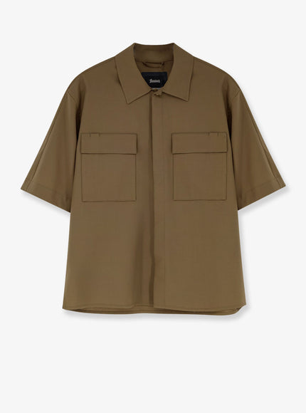 Laminar Wool Blend Shirt Verde Oliva