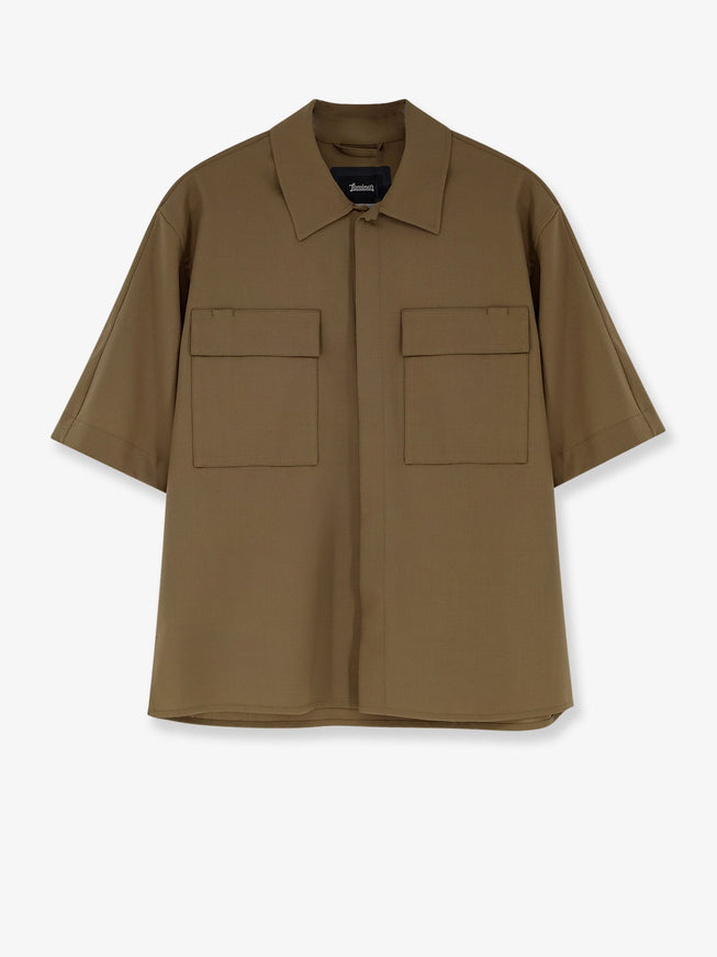Laminar Wool Blend Shirt Verde Oliva