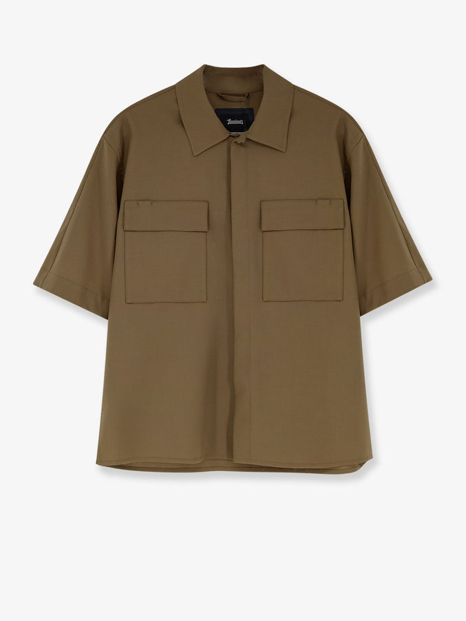 Laminar Wool Blend Shirt Verde Oliva