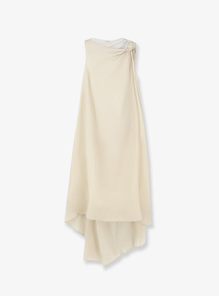 Lamrons Viscose And Lyocell Blend Dress Cream