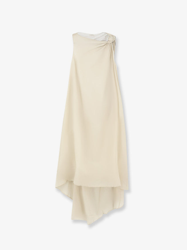 Lamrons Viscose And Lyocell Blend Dress Cream