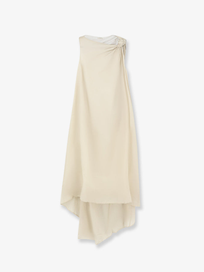 Lamrons Viscose And Lyocell Blend Dress Cream