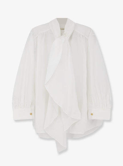 Lamrons Cotton Shirt With Knot Detail White