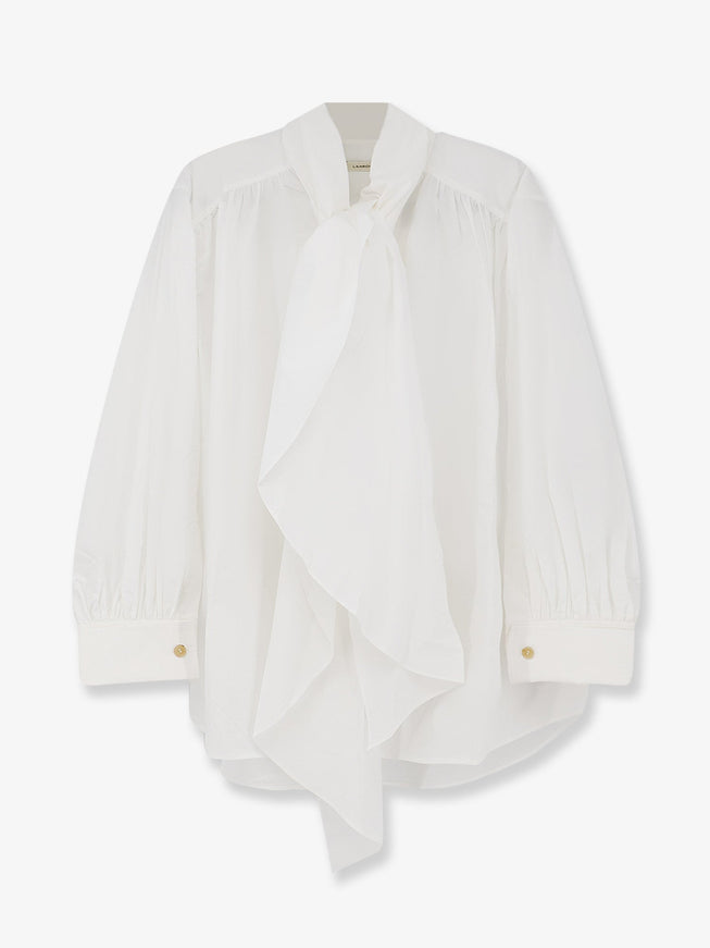 Lamrons Cotton Shirt With Knot Detail White