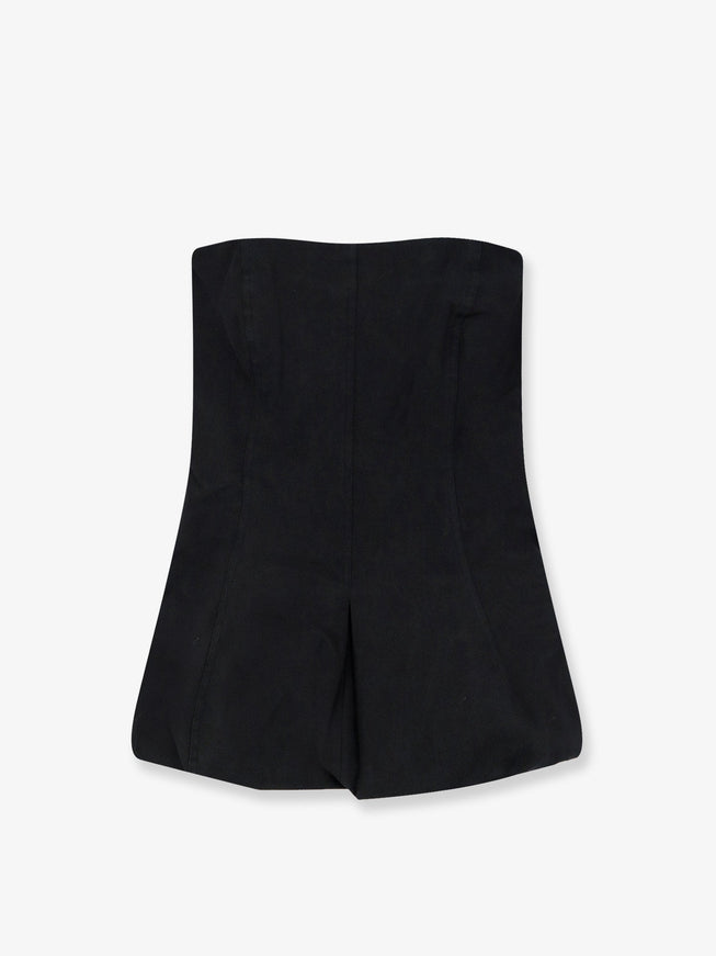 Lamrons Cotton And Silk Blend Top Black
