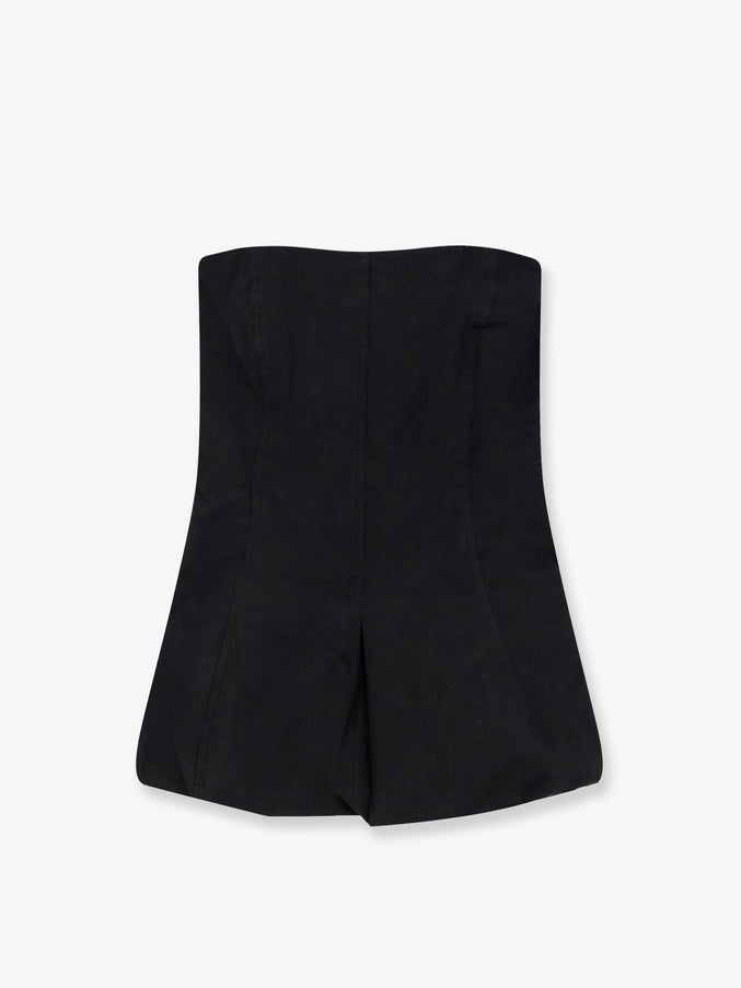 Lamrons Cotton And Silk Blend Top Black