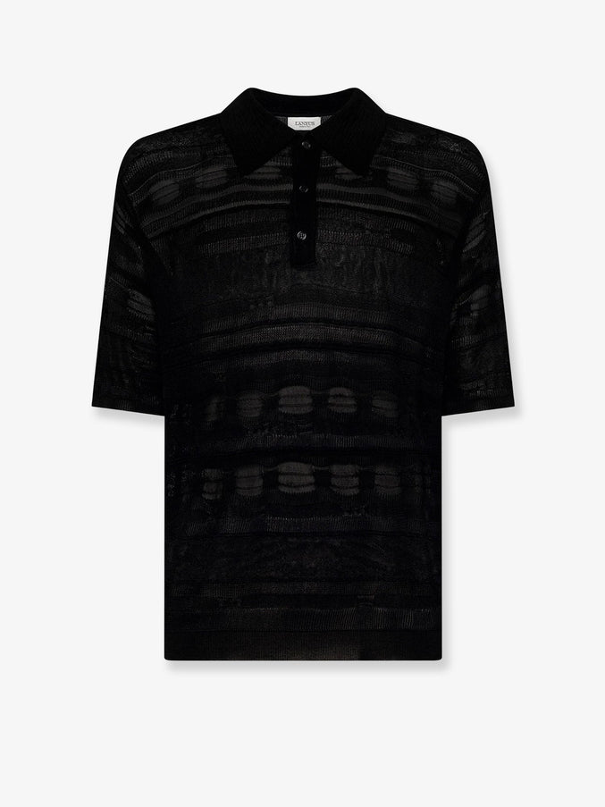 Laneus Cotton Polo Shirt Nero