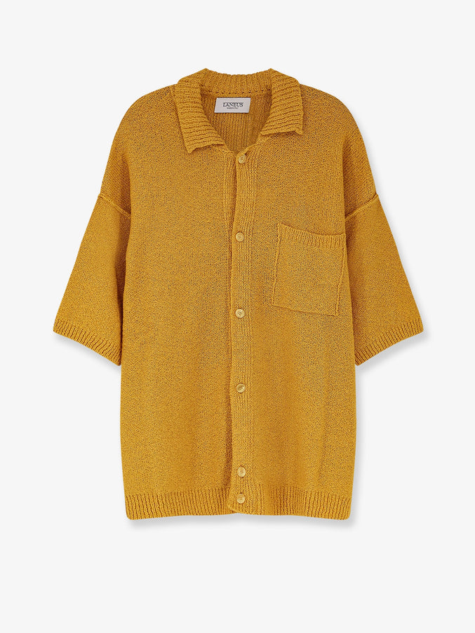 Laneus Cotton, Cashmere And Silk Blend Shirt Zafferano