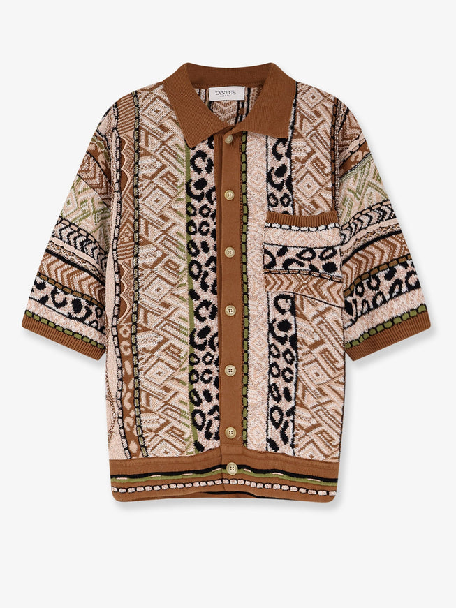 Laneus Multicolor Knitted Shirt Cioccolato