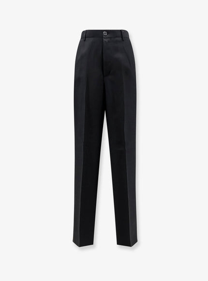Laneus Viscose And Linen Trousers Nero