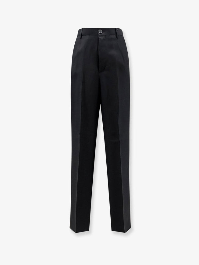 Laneus Viscose And Linen Trousers Nero